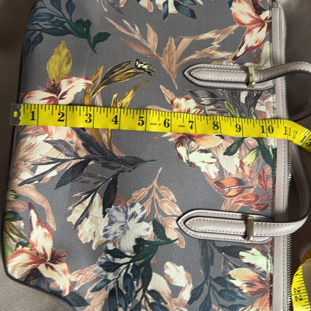 Nine West Neutral Floral Print Satchel/Tote - Picture 12 of 13